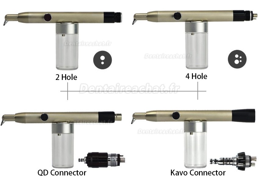 Micro-sableuse alumine pneumatique dentaire (2 trous/4 trous/Raccord rapide QD/Raccord rapide KAVO)